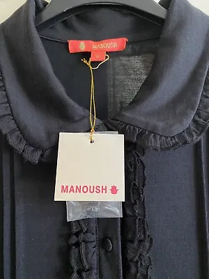 MANOUSH Size S Silk/cotton Peter Pan Necklace Black Dress • £46.14