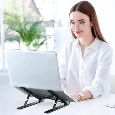 UK Adjustable Laptop Stand Foldable Notebook Macbook Mount Tablet Holder Support • £4.01