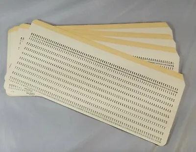 25 Vintage IBM YELLOW STRIPED Punch Cards NOS Unused  • $12