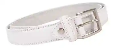 Men's White Leather Belt : Waist 28  - 48  : 1  Wide Made By Milano® Belts • £9.99