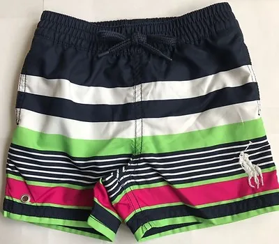 Bnwt Baby Boys Polo Ralph Lauren Big Pony Newport Swimming Trunks/shorts/pants • £24.99