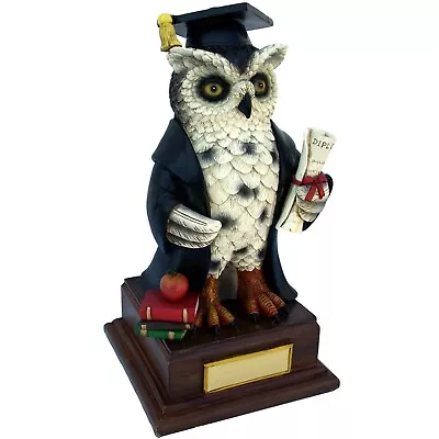 Graduation Owl With Name Plate - Custom Graduation Gift - 11  Black Statue • £66.50