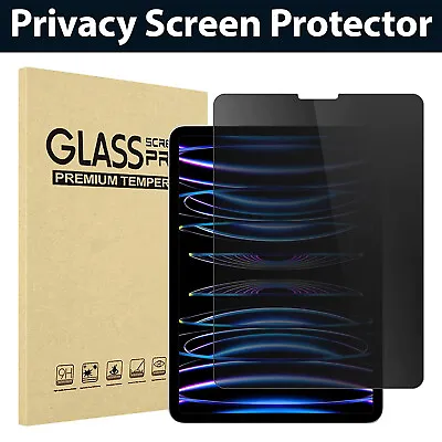 Privacy Temper Glass Screen Protector For IPad 9/8/7 Pro 12.9” 10.9” Pro 11” Air • £14.96