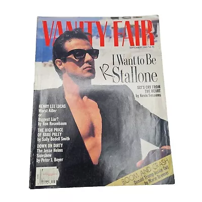 Vanity Fair Magazine September 1990 Sylvester Stallone Cover Culture Fashion • $12.62