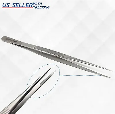 8  Long Nose Narrow Tweezers STR Fine Serrated Point Tip Utility Jewelry Tool • $8.99