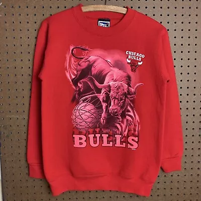 Vintage 90s Chicago Bulls Sweatshirt Pro Player Crewneck NBA Basketball Youth • $34.90