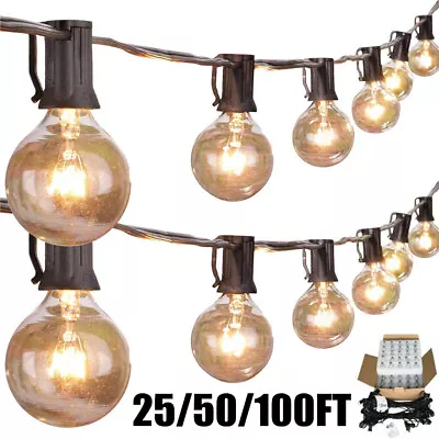 $51.99 • Buy 25/50/100FT Waterproof G40 Globe Bulbs Patio Hanging String Lights Outdoor Light