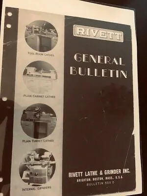 Rivett Lathe & Grinder General Bulletin Vintage Brochure  • £11