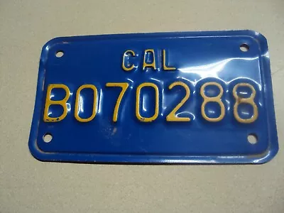 Vintage California Blue & Yellow License Plate 7  X 4  Unrestored • $10