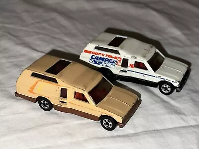 Vintage 1980 Hot Wheels MiniTrek Lot Of 2 Good Time Camper Diecast - White + Tan • $17.99