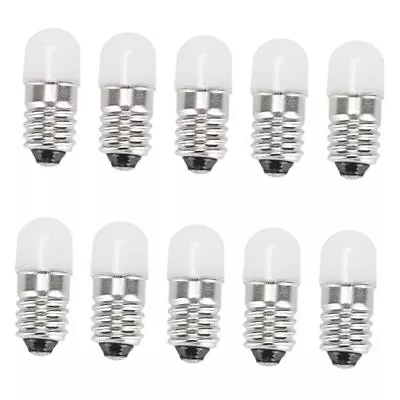 E10 LED Bulbs10pcs AC/DC E10 Miniature Screw LED Lamps 0.5Watts 3V Warm White • $20.55