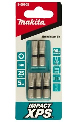 Makita Impact-XPS Torx Drive T40 X 25mm Insert Bit 5 Pack E-09905 • $10.75