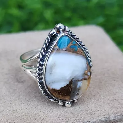 Oyster Copper Turquoise 925 Sterling Silver Ring Boho Jewelry Mother's Day H47 • $11.99