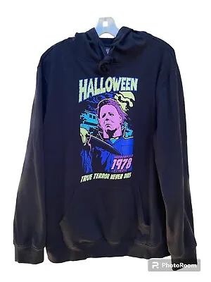 Michael Myers HALLOWEEN 1978 NEON BLACK HOODIE MENS SIZE XL • $25