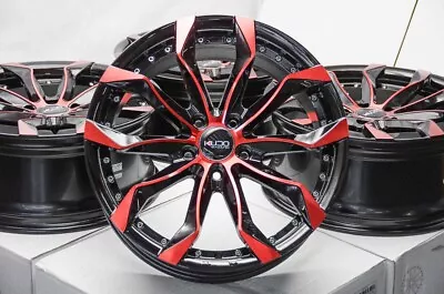 Kudo Racing Intimidate 18x8 5x114.3 5x4.5 Black W/Red Polish Face Camry Accord • $869