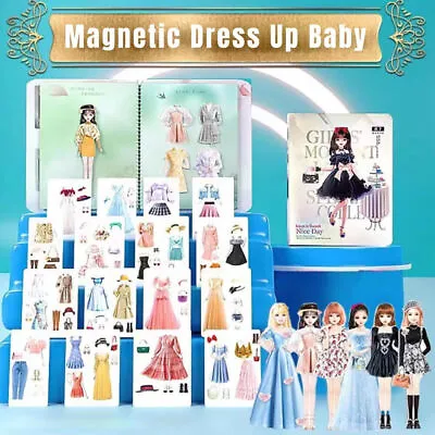 Magnetic Dress Up Paper Dolls Book Play Set Xmas Christmas Gift Kid Girls Toys • £6.23