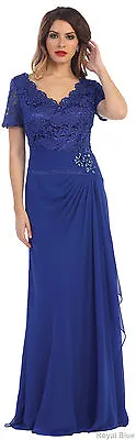  MOTHER Of THE BRIDE GROOM MODEST EVENING GOWN FORMAL CHURCH CLASSY LONG DRESS  • $89.99