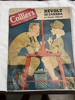 Collier's Magazine - August 5 1944 - Vernon Grant Cover Art - Revolt In Canada • $25