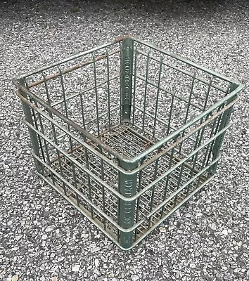 Vintage Mitchell DY Dairy Milk Crate Heavy Metal United Steel Wire Co USA Made R • $45