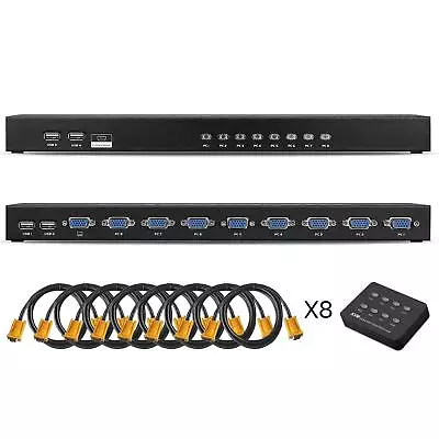 Usb 2.0 Kvm Switch Manual Selector Rack Mount Metal Box Adapter With Vga Usb Kvm • $88.03