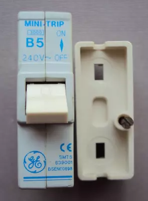 Ge Mini Trip B5 5a Type B Plug Push In Mcb 5 Amp Replace Wylex Fuse With Base • £13.95