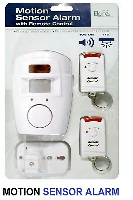 Security Wireless Motion Sensor Alarm 2 Remote Controls Shed Garage Caravan Shop • £9.99