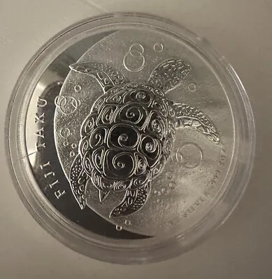 2013 Fiji Taku $10 Hawksbill Turtle 5 Oz Silver Coin In Capsule • $208.51