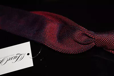 LNWOT Fort Belvedere Made In Germany Ruby Red Navy Bicolor Slinky Knit Silk Tie • $38