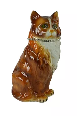 13  Inch Brown Cat Ceramic Statue • $134.99