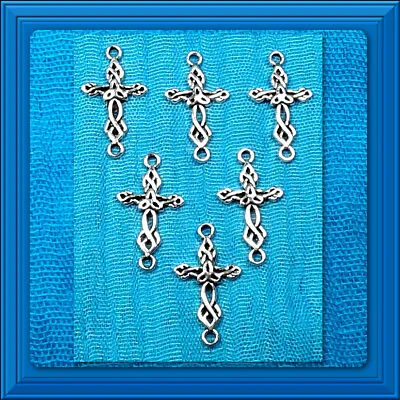 £3.84 • Buy Rosary Parts ✝️ 6 Pcs LOT Our Father Beads ORNATE Cutout Cross 7/8  X 1/2  22mm