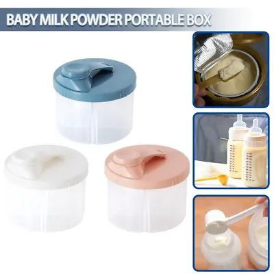 UK Baby Feeding Formula Dispenser 4 Compartments Milk Powder Storage Box Newborn • £5.29