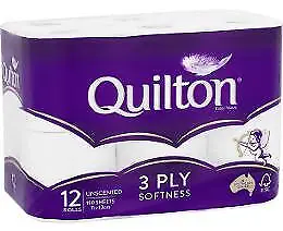 $18.95 • Buy Quilton Toilet Paper Tissue 12 Roll Pack (3 Ply 180 Sheets)