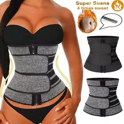 Women Waist Trainer Corset Sauna Sweat Weight-Loss Body Shaper Yoga Slimmer Belt • £16.18