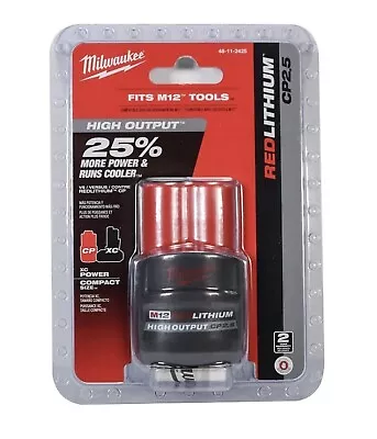 Milwaukee 48-11-2425 M12 12 Volt Red Lithium High Output CP2.5 • $32.99