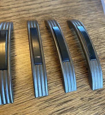 £47.19 • Buy 4 Art Deco Mid-century Modern Cabinet Door Handles  Brass With Black Insert