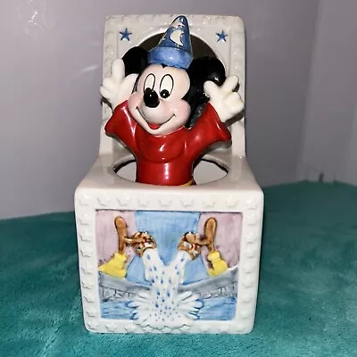 Schmid Disney Mickey Mouse Music Box Fantasia SORCERER Animated Ceramic • $25