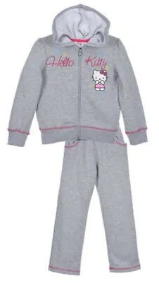 Girls Hello Kitty Tracksuit Jogging Suit Grey • £13.99