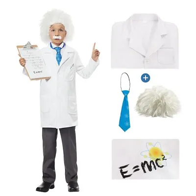 Kids Boys Mad Scientist Costume Physicist Albert Einstein Cosplay Outfit Suits • $25.99