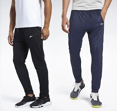 Reebok Mens Workout Training Pants Tracksuit Bottoms Football Joggers Gym • £23.98