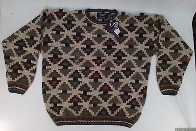 NWT 90s Northern Isles Hand Knitted Men's Sweater Crew-neck Multicolored Sz XXL  • $65