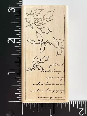 Memory Box Holly Days D1098 Christmas Holly Berries Script Frame Rubber Stamp • $3.99