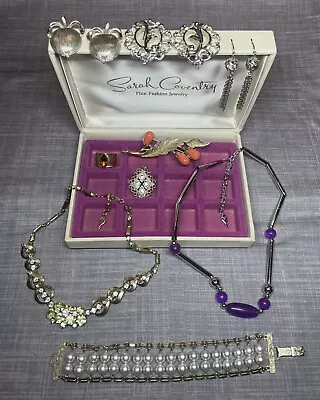 Vintage Lot Signed Sarah Coventry Earrings Necklaces Bracelet Brooch W/Brand Box • $59