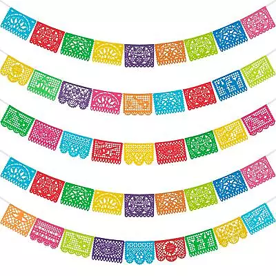 5 Packs 82 Ft Mexican Party Banners Papel Picado Banner Cinco De Mayo Fies... • $32.19