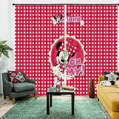 £40.60 • Buy Box Red Mickey Mouse 3D Curtain Blockout Photo Printing Curtains Drape Fabric