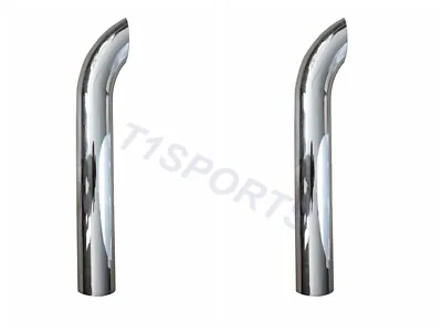 5  OD Chrome Curved Stack Pipe 36  Length Freightliner Kenworth Peterbilt PAIR • $182