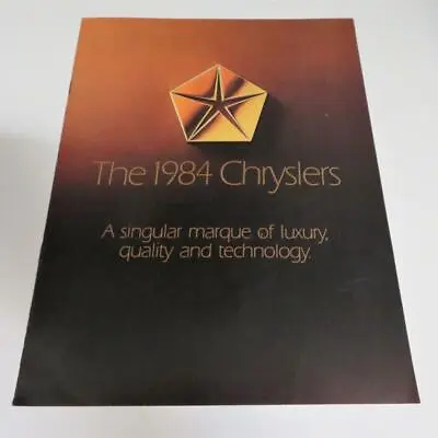 Chrysler 1984 Car Line Laser LeBaron New Yorker E-Class Brochure Or Pamphlet • $12.99