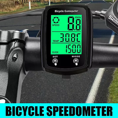 Wired LCD Digital Cycle Bike Computer Bicycle Speedometer Odometer Waterproof • $11.43