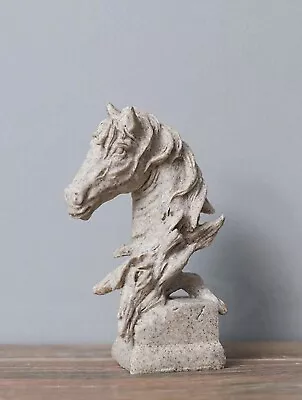 Resin Horse Head Statue Home Decoration Office Arrangement Sculpture Gift • £14.45