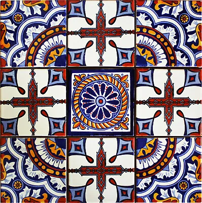 Cardiel Mexican Tile Set Backsplash Mural • $61.99