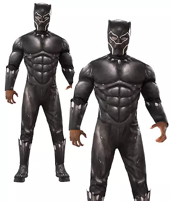 Black Panther Deluxe Mens Costume Endgame Superhero Fancy Dress Outfit • £44.99